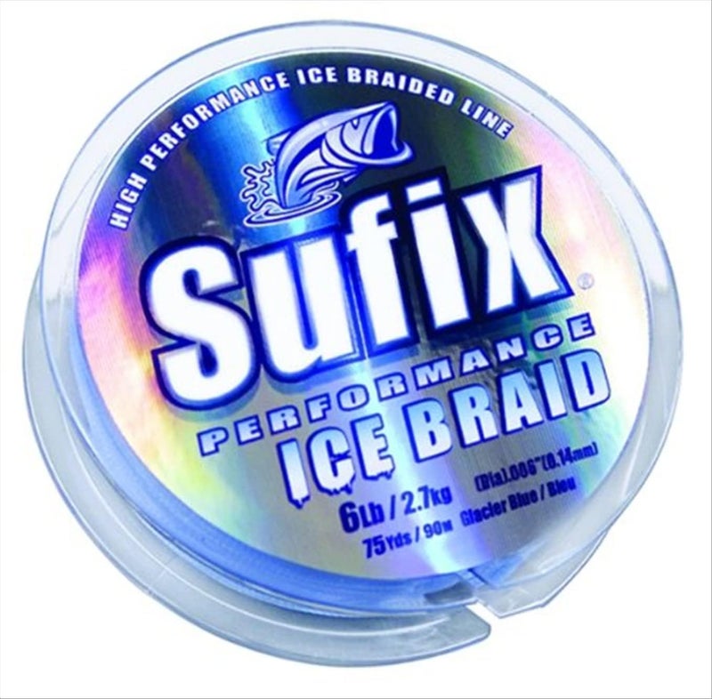 75 Yard Performance Ice Braid Fishing Line - Glacier Blue